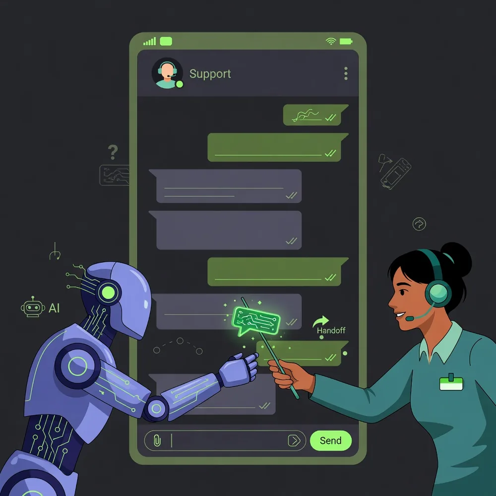 Handoff de IA para atendente humano no WhatsApp